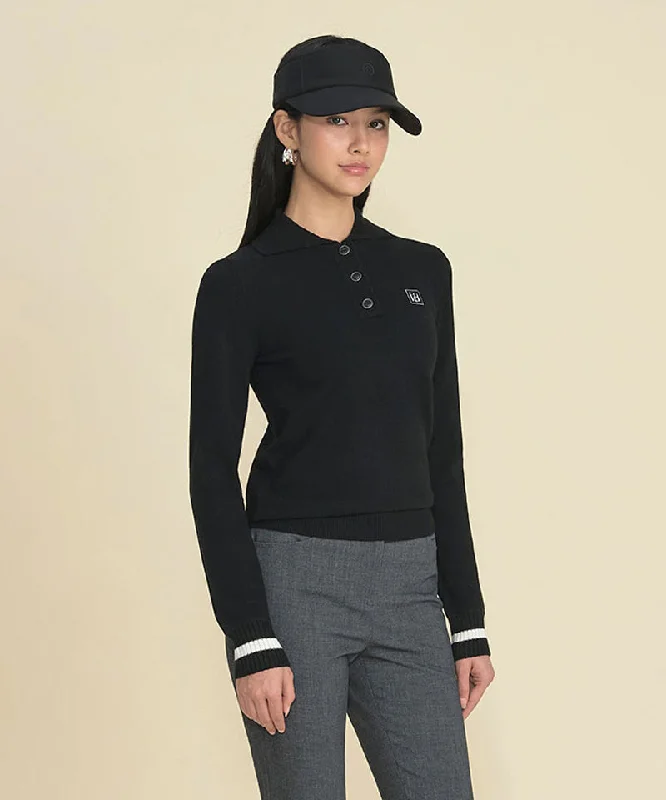 FORDI Rib Collar Long Sleeve Knit - Black