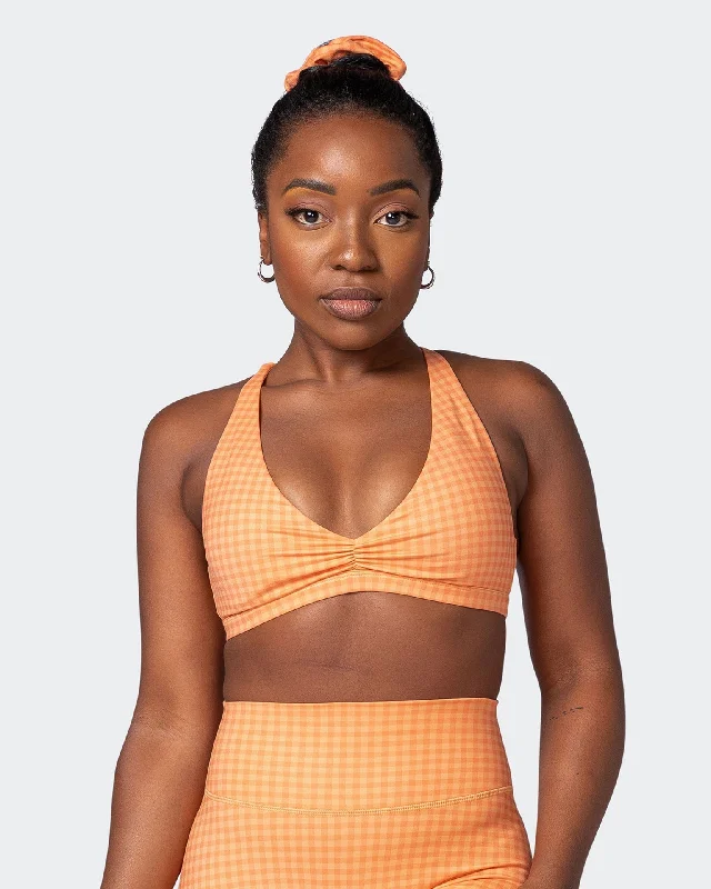 Stride Bralette - Peaches And Cream Check Print