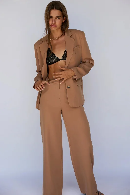 SUNDAYS THE LABEL Womens Axel Suit Pant Tan