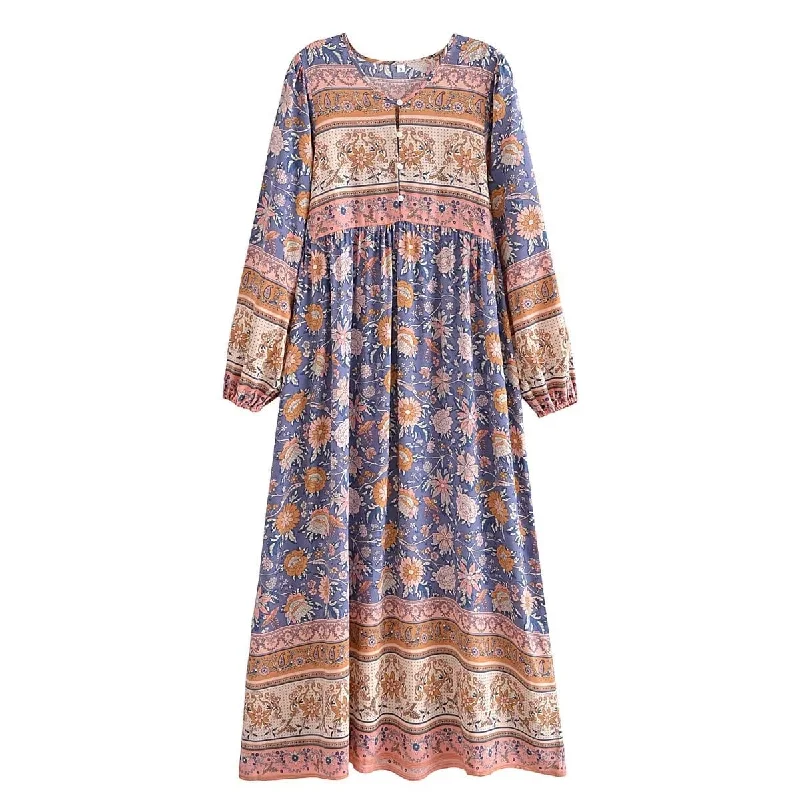 Tallulah Long Sleeve Boho Maxi Dress