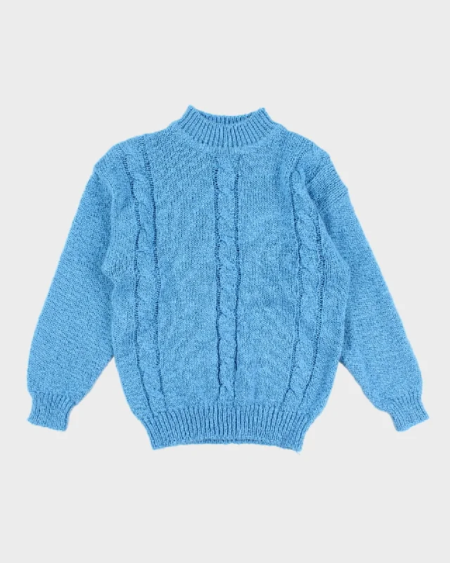 Women's Vintage Blue Knit Jumper - M