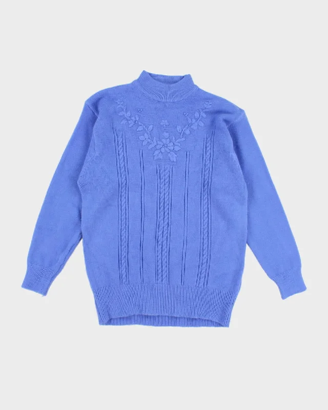 Women's Vintage Blue Knit Jumper - S